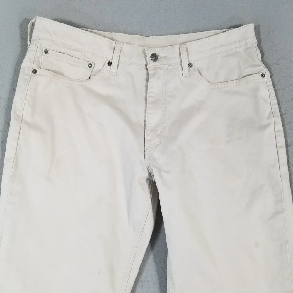 Levis 541 Jeans Mens 36x27 Beige Athletic Fit Stretch Denim Pants Casual 13B1